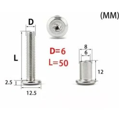 SL.GT,Boulons De Fixation De Hexagonal Vis De Connexion En Meuble M6 X 50MM Connecteur D'armoire Fileté，10Pcs -Fischer Boutique 57986886 4