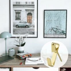 130Pcs Crochet Pour Cadre Photo Crochets De Suspension Accroche Tableau Avec Clous Metal Crochet Mural Robustes Outil De Suspension D'Image Pour Photos Horloge Toile Vêtements Décoration De Maison,T-A -Fischer Boutique 58166421 3