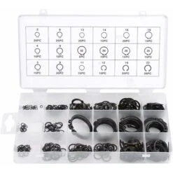 300Pcs Assortiment Circlip Kit, Coffret Circlips En Acier Inoxydable E-Clip Anneau De Retenue Externe Snap Kit Pour Anneau à Circlip, 2mm à 32mm, Fonepro