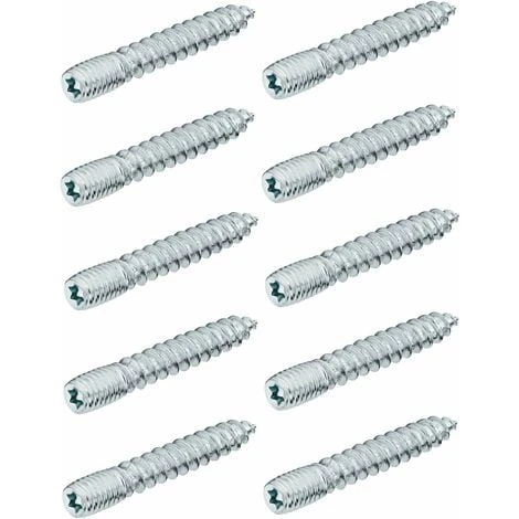 10x Vis à Double Filetage M8 X 50mm Assemblage Sans Tête Empreinte Torx Filetée Métaux Bois Pied Meuble 3 10x Vis à Double Filetage M8 X 50mm Assemblage Sans Tête Empreinte Torx Filetée Métaux Bois Pied Meuble