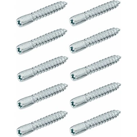10x Vis à Double Filetage M8 X 60mm Assemblage Sans Tête Empreinte Torx Filetée Métaux Bois Pied Meuble 3 10x Vis à Double Filetage M8 X 60mm Assemblage Sans Tête Empreinte Torx Filetée Métaux Bois Pied Meuble