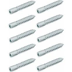 10x Vis à Double Filetage M6 X 80mm Assemblage Sans Tête Empreinte Torx Filetée Métaux Bois Pied Meuble