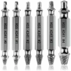 Extracteurs De Vis Endommagés [6 Pièces], Extracteur De Vis, Extracteur De Boulon Cassé En Acier HSS 4341, Dureté Supérieure à 63 HRC