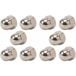 10x Ecrou Borgne Hexagonal Acier Inoxydable A2 DIN 1587, M10x18mm