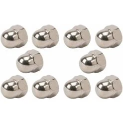 10x Ecrou Borgne Hexagonal Acier Inoxydable A2 DIN 1587, M5x10mm