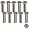 10x Vis Métaux Tête Bombée Hexagonal Creux BHC M5x16mm Acier Inoxydable A2 Filetage Total