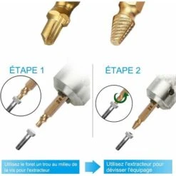 Déstockage Endommagé Vis Extracteurs Dénudés [6 Pièces], Extracteur De Vis, Extracteur De Boulons Cassés En Acier HSS 4341, Dureté Supérieure à 63 HRC, Pour Boulons Ou Vis Endommagés-Or -Fischer Boutique 59800620 5