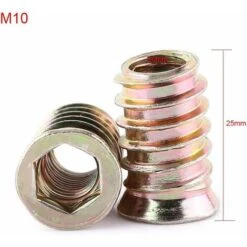 DENUOTOP Hexagonaux Et Mécaniques Pack De 20 Pièces M6/M8/M10 écrou Hexagonal Fileté En Alliage De Zinc, écrous D'Insert En Alliage De Zinc Assortiment (M1025mm) -Fischer Boutique 60004366 2