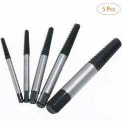 5Pcs Extracteur De Vis Endommagé,HSS Extracteur Vis Réglage Fixé Pour Endommagé Ménagepratique, Acier,Goujons,Boulons Cassés 1/8", 1/4", 5/16", 7/16", 9/16