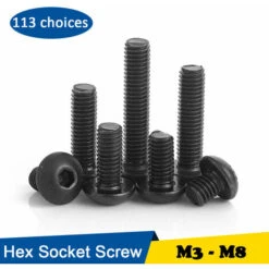 5PCS M3 6mm Vis Tête Cylindrique Self-Tapping Tête Ronde Cruciforme Acier Zingué Noir