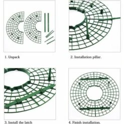 Stand De Plantes Stand De Fraises, 6 Pièces Plastique Support Fraisier, Cercles, Améliorer Le Cadre De Récolte, Support De Plantation De Tomates, Amovible, Pour Éviter La Pourriture Des Fraises(Vert) -Fischer Boutique 63688568 4