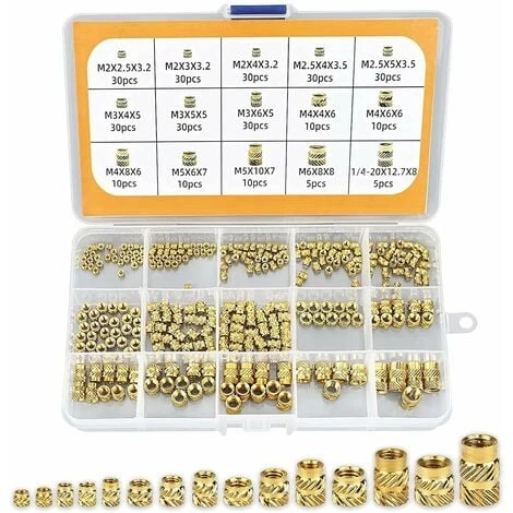 RHAFAYRE Insert Fileté, 300 Pièces Inserts D'écrou M2, M2,5, M3, M4, M5, M6 Insert Fileté Filetage Femelle Écrous Moletés En Laiton Douilles Filetées Insert Moleté Laiton Pour Plastique Bois Impressio 3 RHAFAYRE Insert Fileté, 300 Pièces Inserts D'écrou M2, M2,5, M3, M4, M5, M6 Insert Fileté Filetage Femelle Écrous Moletés En Laiton Douilles Filetées Insert Moleté Laiton Pour Plastique Bois Impressio