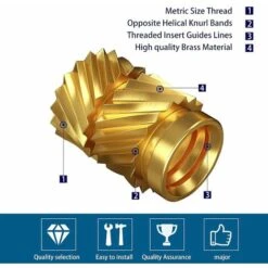 RHAFAYRE Insert Fileté, 300 Pièces Inserts D'écrou M2, M2,5, M3, M4, M5, M6 Insert Fileté Filetage Femelle Écrous Moletés En Laiton Douilles Filetées Insert Moleté Laiton Pour Plastique Bois Impressio 9 RHAFAYRE Insert Fileté, 300 Pièces Inserts D'écrou M2, M2,5, M3, M4, M5, M6 Insert Fileté Filetage Femelle Écrous Moletés En Laiton Douilles Filetées Insert Moleté Laiton Pour Plastique Bois Impressio -Fischer Boutique 63763698 3
