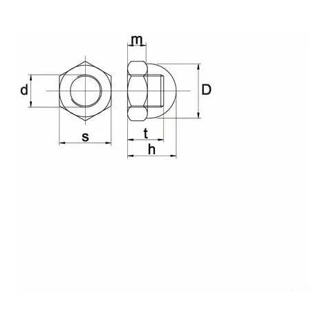 4x Ecrou Borgne Hexagonal M16 Acier Zingué DIN 1587 4 4x Ecrou Borgne Hexagonal M16 Acier Zingué DIN 1587 – Image 2
