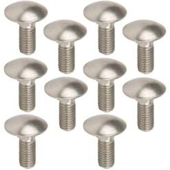 10x Vis à Tête Bombée Collet Carré DIN 603 Acier Inoxydable A2, M5x35mm