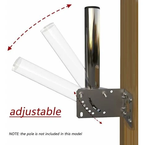 Support Antenne Universel Avec Boulons En U, Support Angle Réglable Pour Antennes, Peinture En Métal Massif, Blanc 5 Support Antenne Universel Avec Boulons En U, Support Angle Réglable Pour Antennes, Peinture En Métal Massif, Blanc – Image 3