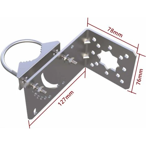 Support Antenne Universel Avec Boulons En U, Support Angle Réglable Pour Antennes, Peinture En Métal Massif, Blanc 6 Support Antenne Universel Avec Boulons En U, Support Angle Réglable Pour Antennes, Peinture En Métal Massif, Blanc – Image 4