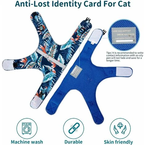 Ensemble Laisse Et Harnais Anti-évasion Pour Chat, Gilet Réfléchissant Réglable En Maille Douce Respirante Pour Animal De Compagnie Avec Carte Anti-perte Innovante (M, Cyan) 7 Ensemble Laisse Et Harnais Anti-évasion Pour Chat, Gilet Réfléchissant Réglable En Maille Douce Respirante Pour Animal De Compagnie Avec Carte Anti-perte Innovante (M, Cyan) – Image 5