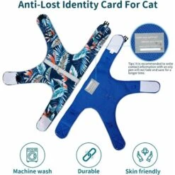 Ensemble Laisse Et Harnais Anti-évasion Pour Chat, Gilet Réfléchissant Réglable En Maille Douce Respirante Pour Animal De Compagnie Avec Carte Anti-perte Innovante (S, Cyan) -Fischer Boutique 65506208 5