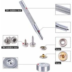 60-teiliges Marine-Segeltuch-Druckknopf-Set Mit Metallschrauben Für Boote, Sockel Mit 2 Einstellwerkzeugen Für Bootsabdeckungen, Möbel -Fischer Boutique 67596974 3