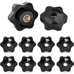 M8 Filetage Femelle De Serrage De Bouton,10 Pièces Étoile Tête Écrous De Serrage Bouton Boutons De Serrage De Filetage M8 De Serrage Pour Machines Équipement Industriel Equipment-38mm,Yeurié