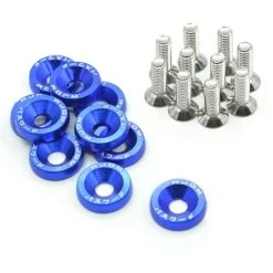 10 Rondelles En Aluminium Anodisé M6 Pour Voiture (bleu),Yeurié