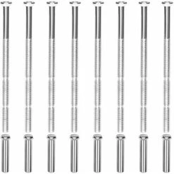 8 Jeux Vis Pour Poignée De Porte, Vis M3 De Poignée De Porte Mâle à Femelle Plaquées Nickel Boulons De Fixation Et Manchons De Connexion Pour Écussons Tiroirs D'Armoire