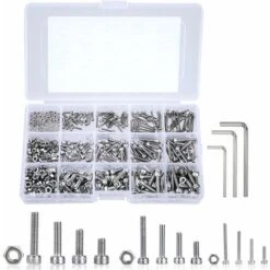 Coffrets Boulons Et Écrous M2 M3 M4 Vis En Acier Inoxydable Bouton Tête Hexagonale Socket Assortiment Kit Avec Boîte De Rangement Épaisse 480 Pièces