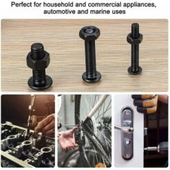 500 Pièces M3/M4/M5 Vis à Six Pans Creux, Vis Bouton Avec écrou à Tête Hexagonale Assortiment Kit - Noir 11 500 Pièces M3/M4/M5 Vis à Six Pans Creux, Vis Bouton Avec écrou à Tête Hexagonale Assortiment Kit - Noir -Fischer Boutique 69263360 5