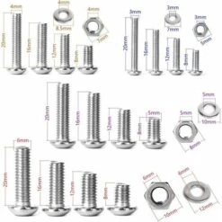 Lot De 520 Assortiment Vis Inox M3 M4 M5 M6 Métrique à Tête Ronde, Ecrous Hexagonale Et Plate Rondelle Avec Boîte De Rangement， Cisea -Fischer Boutique 69278359 4