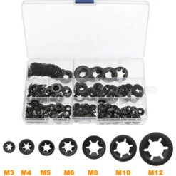 340 Pièces Rondelle Autobloquante, Rondelles Frein Assorties, Rondelles De Verrouillage à Vitesse Rapide(Noir) -Fischer Boutique 69561873 5