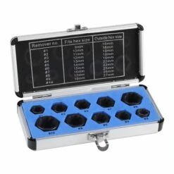 10 Pièces 9-19mm Kit De Coffret D’extracteurs Pour écrous Kit De Détachage D'écrou Douille Extracteur De Boulon Vis De Démontage Extracteur Enlèvement Set Outils De Filetage