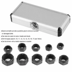 10 Pièces 9-19mm Kit De Coffret D’extracteurs Pour écrous Kit De Détachage D'écrou Douille Extracteur De Boulon Vis De Démontage Extracteur Enlèvement Set Outils De Filetage -Fischer Boutique 69631044 3