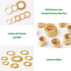 80 Pièces Rondelles Plates En Acier Inoxydable Assortiment Kit, Rondelles En Laiton Massif Pour Charnières De Porte, Charnières De Porte En Boîte D'assortiment -Fischer Boutique 69631048 3