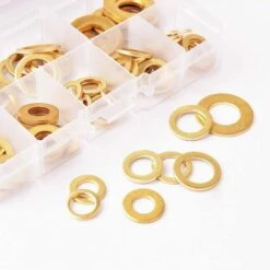 80 Pièces Rondelles Plates En Acier Inoxydable Assortiment Kit, Rondelles En Laiton Massif Pour Charnières De Porte, Charnières De Porte En Boîte D'assortiment -Fischer Boutique 69631048 5