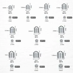 Vis Sans Tete, Vis Pointeau, M3 M4 M5 M6 M8 Vis Sans Tête Conique, Vis Poignee Porte, Kits De Vis à Six Pans Creux, Acier 304 Inoxydable 200 Pcs Lefou -Fischer Boutique 70358890 3