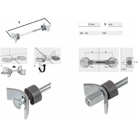 2x Vis Relieuse Pour Plan De Travail M6 X 100mm Avec étrier Fixation Et Bague Plastique Ferrure Assemblage Jonction Panneaux Bois Meuble Lit Goujon Connecteur 4 2x Vis Relieuse Pour Plan De Travail M6 X 100mm Avec étrier Fixation Et Bague Plastique Ferrure Assemblage Jonction Panneaux Bois Meuble Lit Goujon Connecteur – Image 2