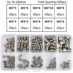 GrooFoo 200Pcs Vis Allen Acier Inoxydable Vis Sans Tête Hexagonale Set Métriques Accessoires Métalliques Professionnelles M3 M4 M5 M6 M8 GrooFoo 11 GrooFoo 200Pcs Vis Allen Acier Inoxydable Vis Sans Tête Hexagonale Set Métriques Accessoires Métalliques Professionnelles M3 M4 M5 M6 M8 GrooFoo -Fischer Boutique 74253735 5