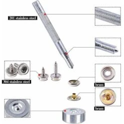 GP Kit De 60 Boutons-pression En Toile Marine Avec Vis En Métal Pour Bateau, Douille Avec 2 Outils De Réglage Pour Housse De Bateau, Meubles -Fischer Boutique 75116737 3