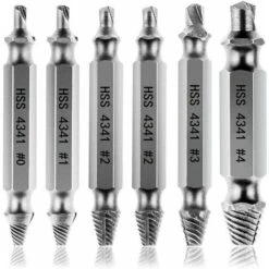 GP Endommagé Vis Extracteurs Dénudés [6 Pièces], Extracteur De Vis, Extracteur De Boulons Cassés En Acier HSS 4341, Dureté Supérieure à 63 HRC, Pour Boulons Ou Vis Endommagés