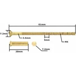 2x Vis Relieuse M4 Longueur Sécable 35 à 65mm Idéal Assemblage Raccord Porte Meuble Maison, Laitonné -Fischer Boutique 75181034 3