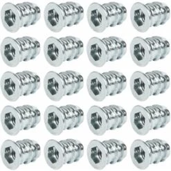 20x Manchon à Visser Acier Avec Bord De Recouvrement Vis Allen 6 Pans Creux CHC SW Meuble Bois, M6 X 13mm Zingué
