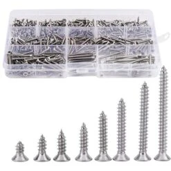 400pcs Vis à Tête Fraisée En Acier Inoxydable Vis à Tête Plat Cruciformes Vis à Bois