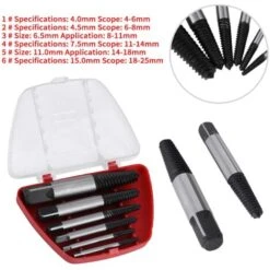6pcs Extracteurs De Vis Cassée En Acier, Goujons, Boulons Cassés Endommagés 4mm-22mm 9 6pcs Extracteurs De Vis Cassée En Acier, Goujons, Boulons Cassés Endommagés 4mm-22mm -Fischer Boutique 79463893 3