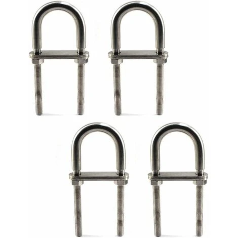 Lot De 4 Boulons D'arrimage En U M6 X 90 En Acier Inoxydable 304, 3 Lot De 4 Boulons D'arrimage En U M6 X 90 En Acier Inoxydable 304,