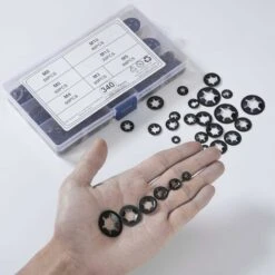 Rondelles De Blocage Universel Rondelle De Verrouillage M3 M4 M5 M6 M8 M10 M12 Rapide Pousser Fixations Assortment Kit Avec Boîte Noir 340 Pièces - DKSFJKL -Fischer Boutique 81544713 3