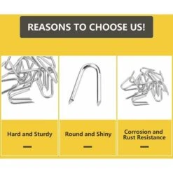 140 Pièces Crampons En Acier Galvanisé Crampillons Pour Cloture Crampillon Grillage 1.2 1.9cm Clou De Clôture En Forme De U Agrafes Pour Clôture Agrafe Galvanisée Grillage Pour Filets -Fischer Boutique 83997351 2