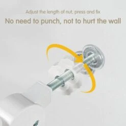 4pcs Tiges Filetées M10 Pour Barrières D’escaliers Et De Portes Kit De Fixation Par Pression Pour Portails Pour Chiens Bébé Animaux De Compagnie, Blanc， -Fischer Boutique 85354834 4