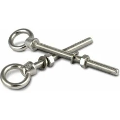 Boulon à œil 2 Pièces M10x100 Avec Boulon à œil à Filetage Complet Métrique Avec écrou Et Rondelle A4 V4A Antirouille Résistant à L'eau De Mer