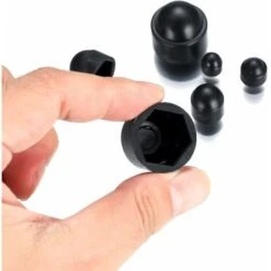 DHKLFA 145 Pièces Cache Boulons Capuchon à Vis, Plastique Écrous Dôme, Ecrou Protection Hexagonal, Boulons Capuchon Écrou De Boulons Noir Pour Machines Meubles Véhicules - M4/M5/M6/M8/M10/M12 -Fischer Boutique 86522615 5